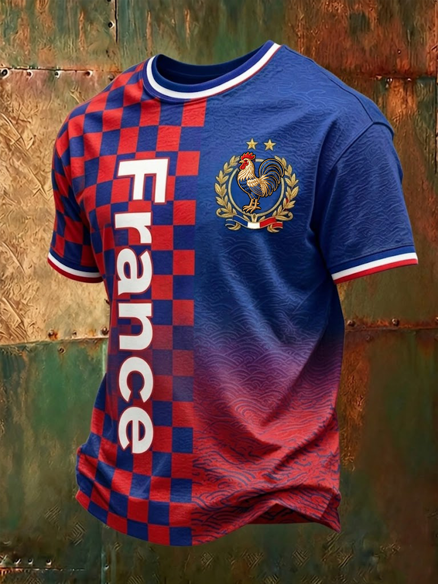 T-shirt à manches courtes France Coq Gaulois pour homme