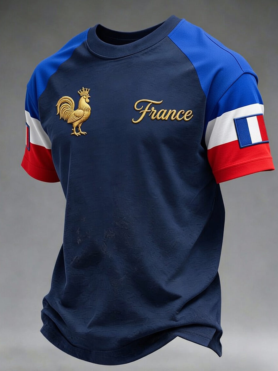 T-shirt décontracté rétro imprimé art français
