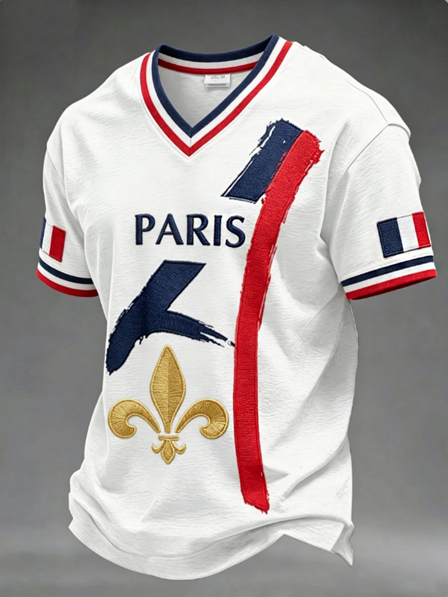 T-shirt à col en V pour hommes
