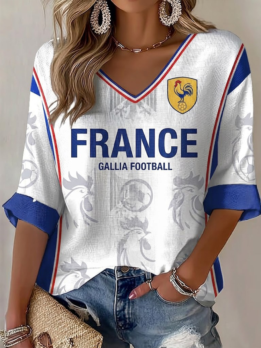 T-shirt waffle France Football pour femmes