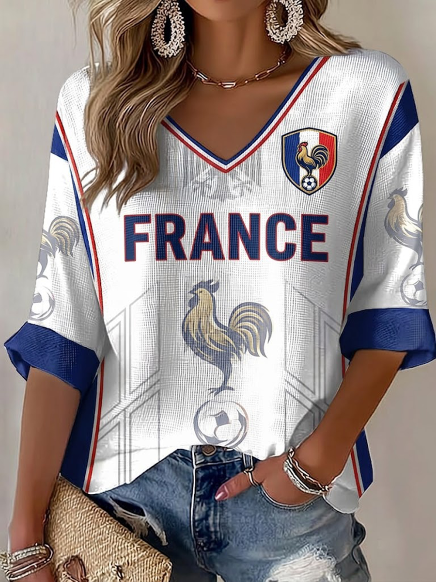 T-shirt waffle France Football pour femmes