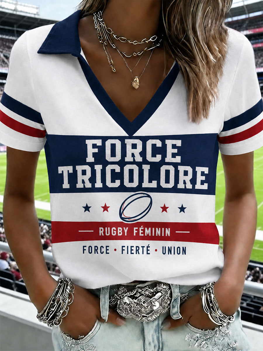 T-shirt à manches courtes France Rugby pour femme