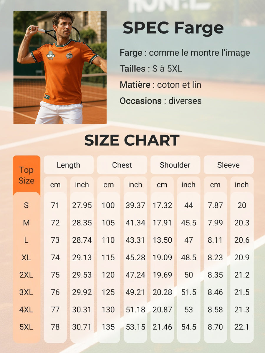 T-shirt décontracté rétro amateur de tennis français