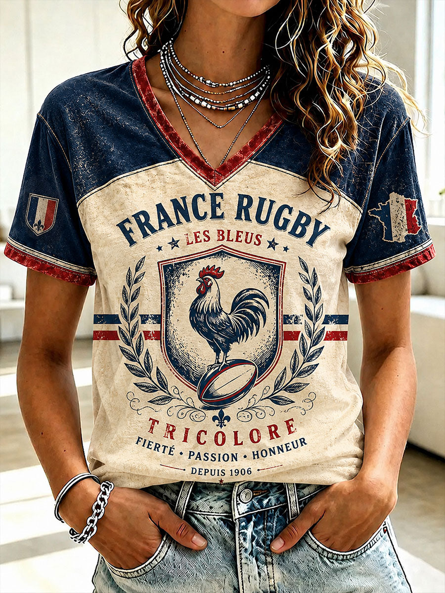 T-shirt à manches courtes France Rugby pour femme