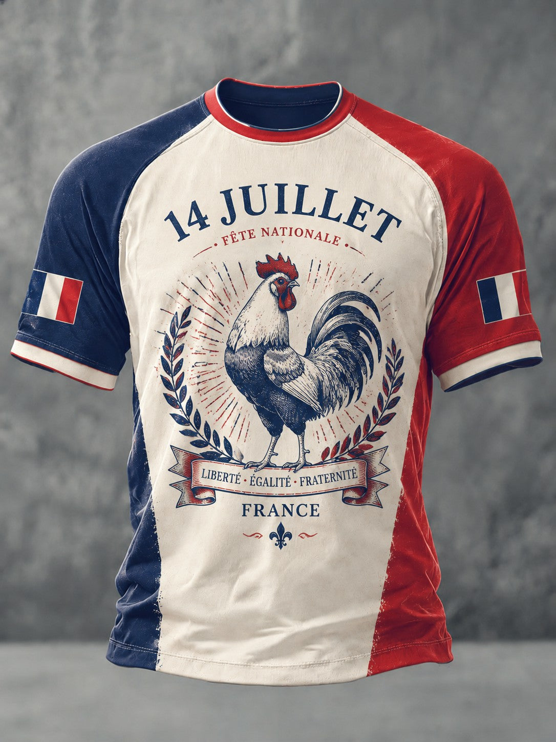T-shirt pour hommes France Le 14 Juillet imprimé