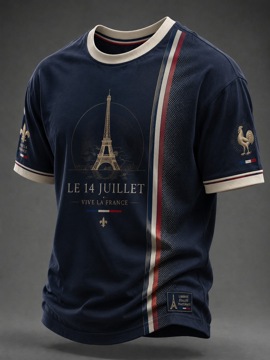 T-shirt pour hommes France Le 14 Juillet imprimé