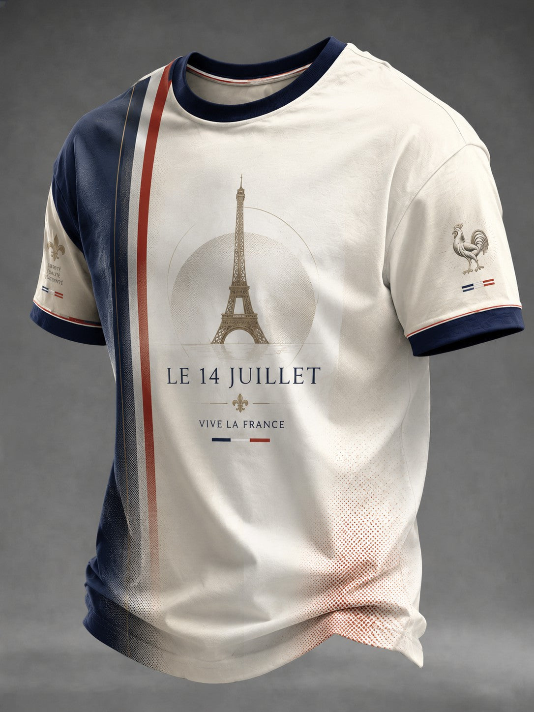 T-shirt pour hommes France Le 14 Juillet imprimé