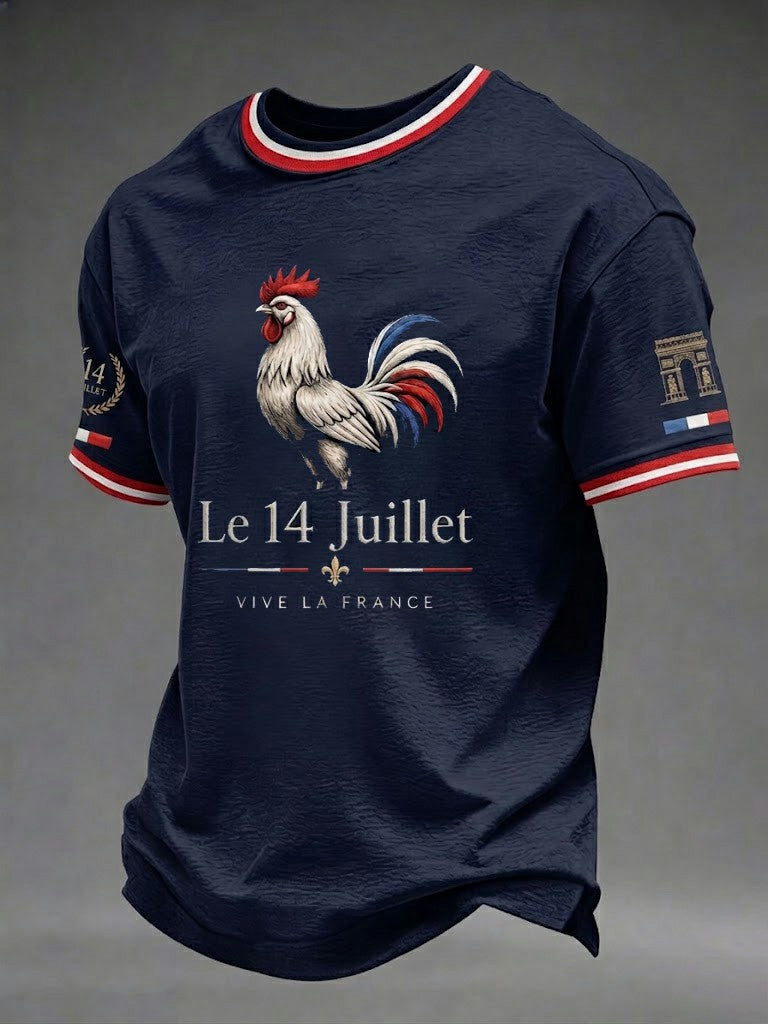 T-shirt pour hommes France Le 14 Juillet imprimé