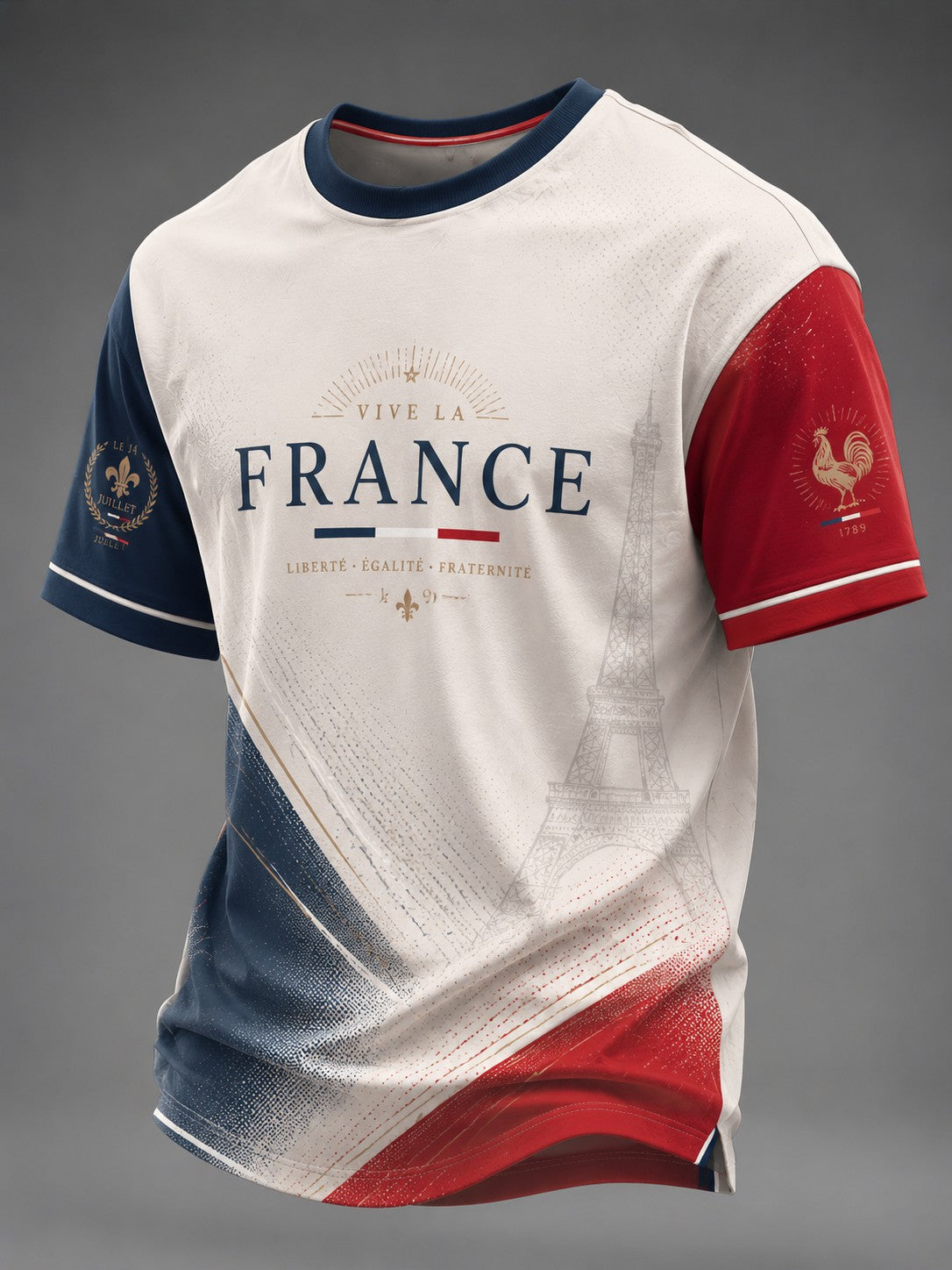 T-shirt pour hommes France Le 14 Juillet imprimé