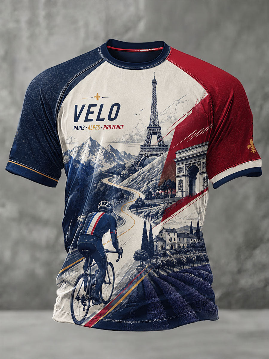 T-shirt à manches courtes pour la course cycliste masculine