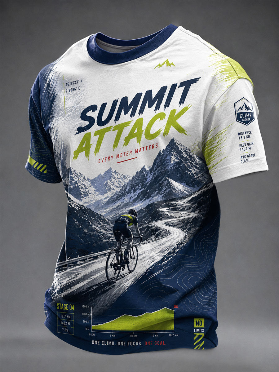 T-shirt à manches courtes pour la course cycliste masculine