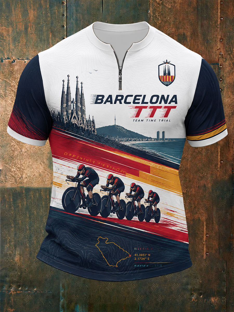 T-shirt à manches courtes Bicycle Race Zip pour homme