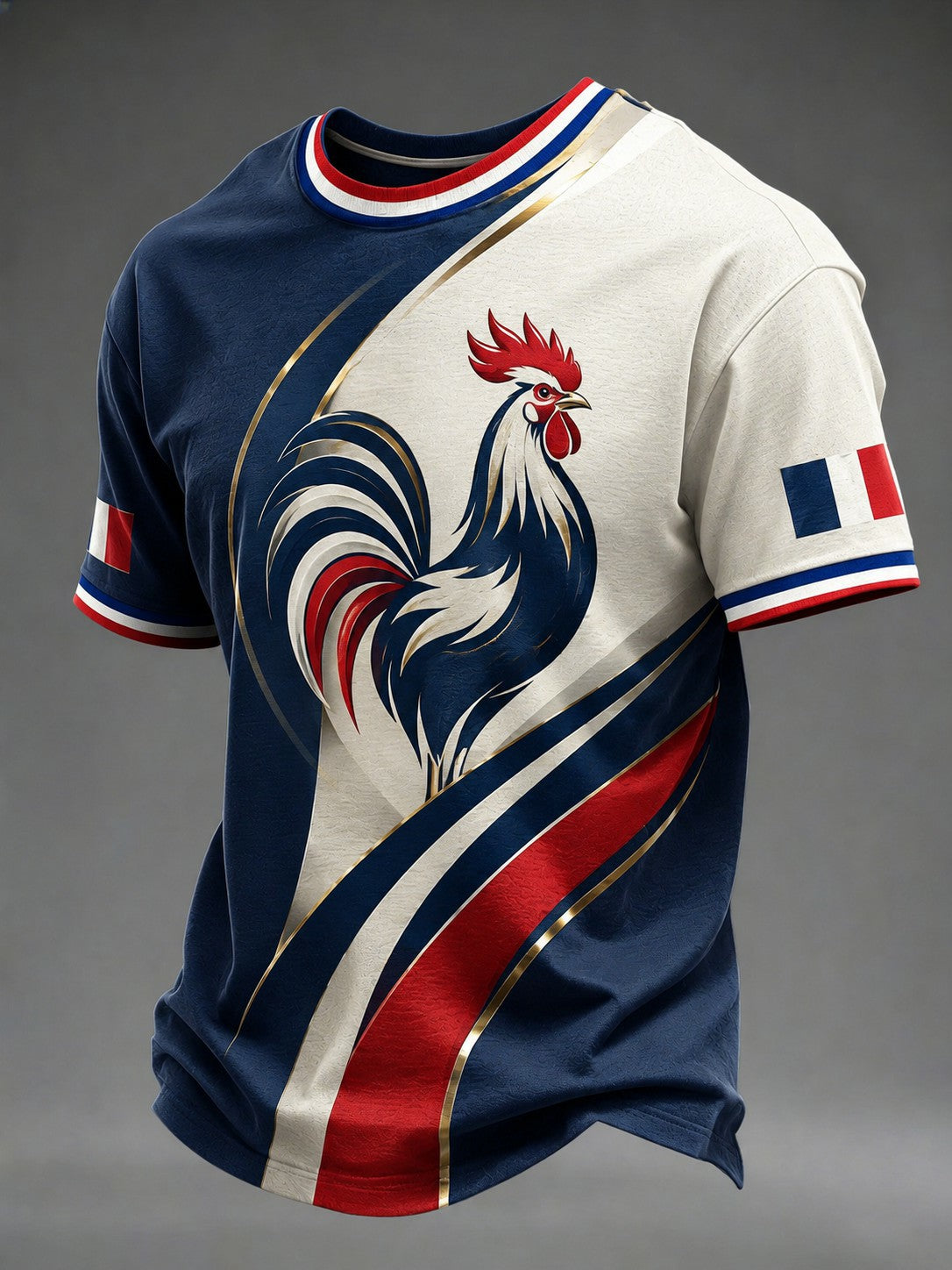 T-shirt pour homme imprimé coq gaulois français