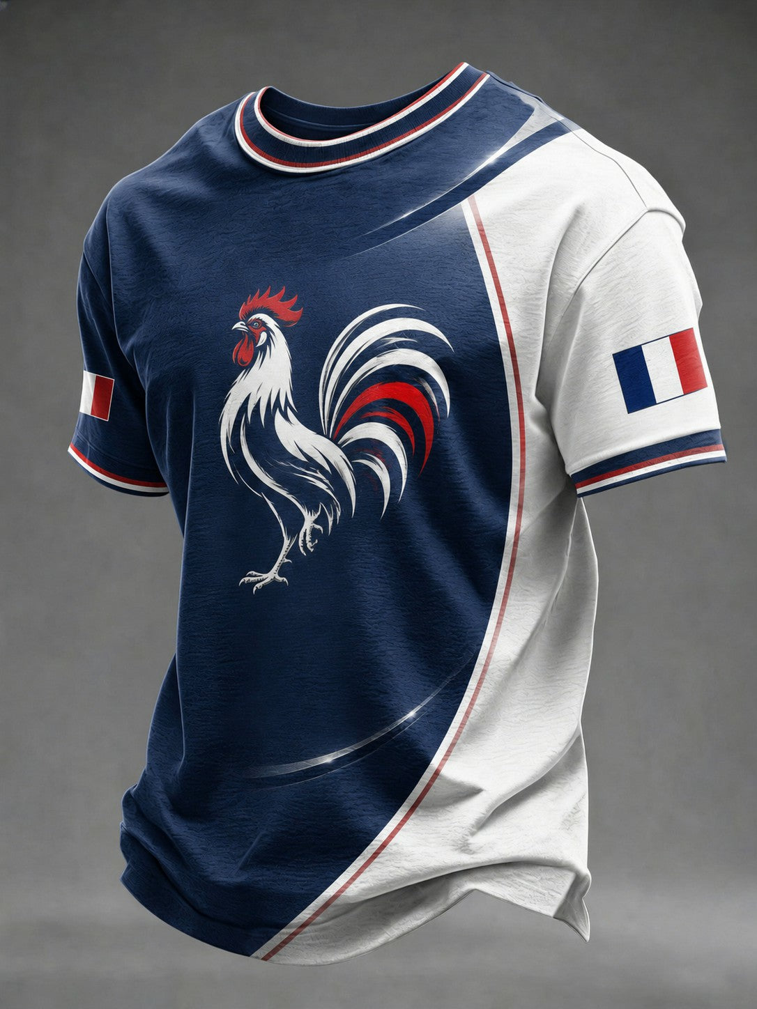 T-shirt pour homme imprimé coq gaulois français