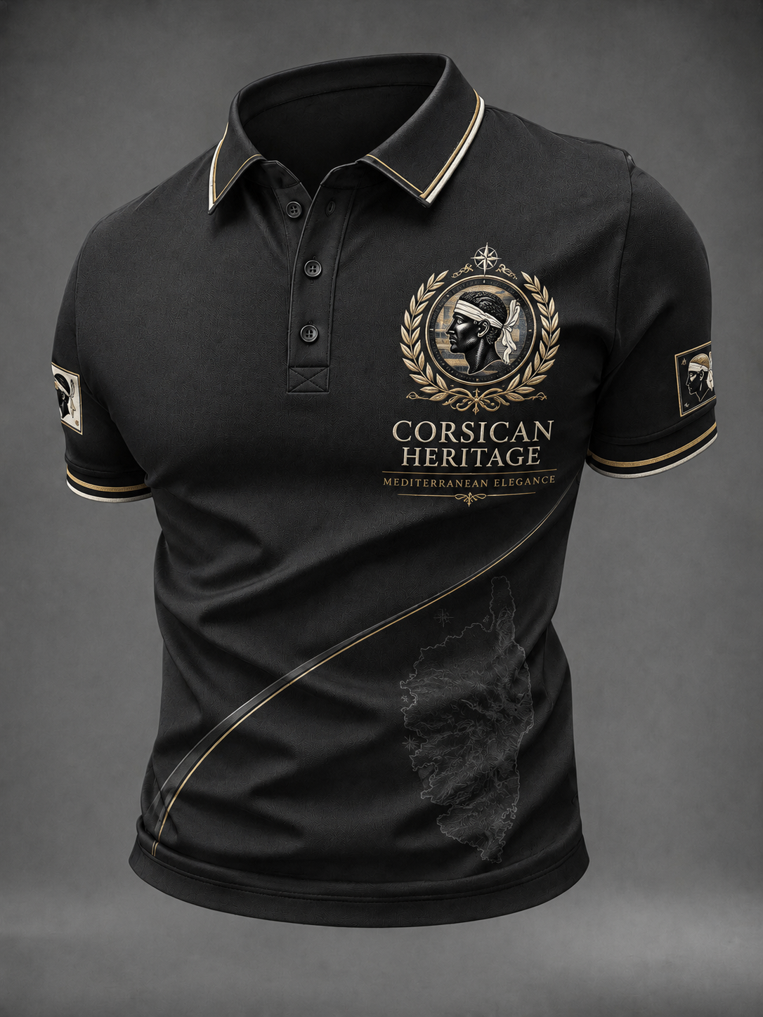 Chemise pour homme à imprimé du drapeau de la Corse