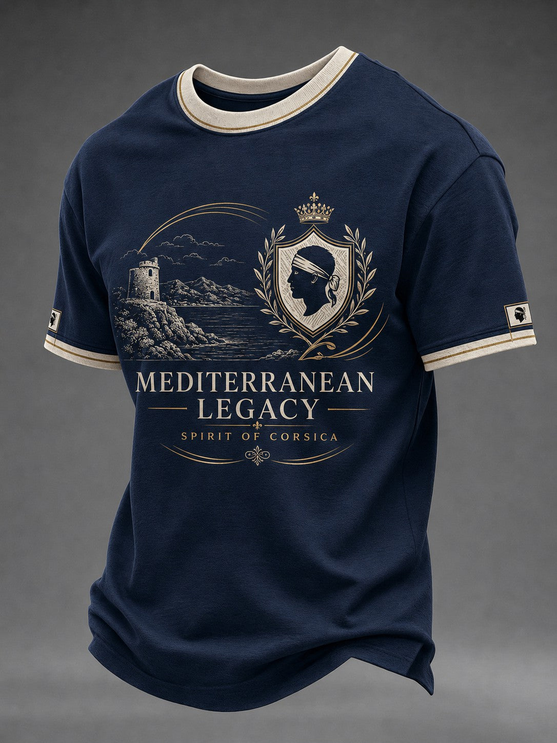 T-shirt pour homme imprimé du drapeau de la Corse