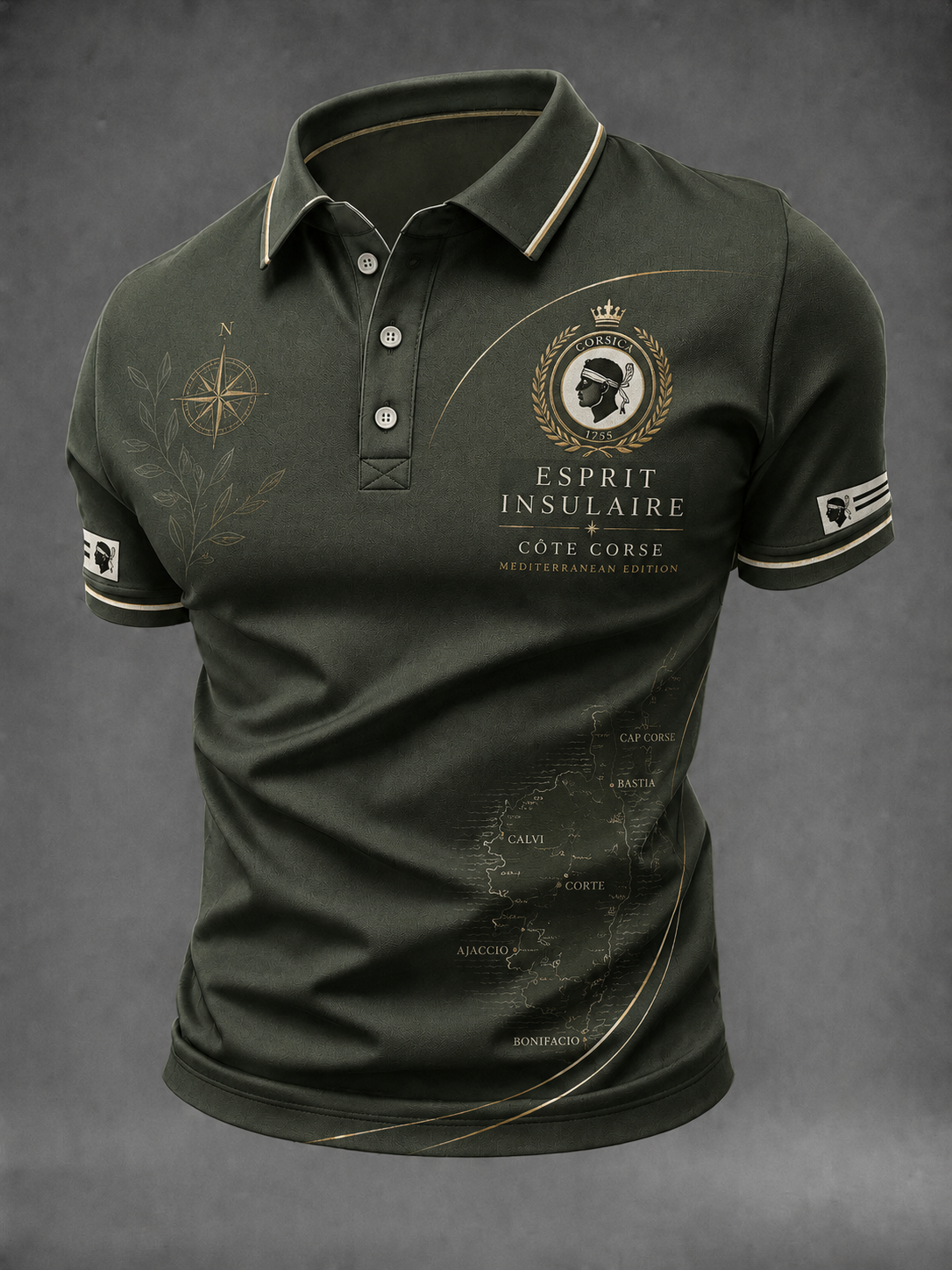 Chemise pour homme à imprimé du drapeau de la Corse