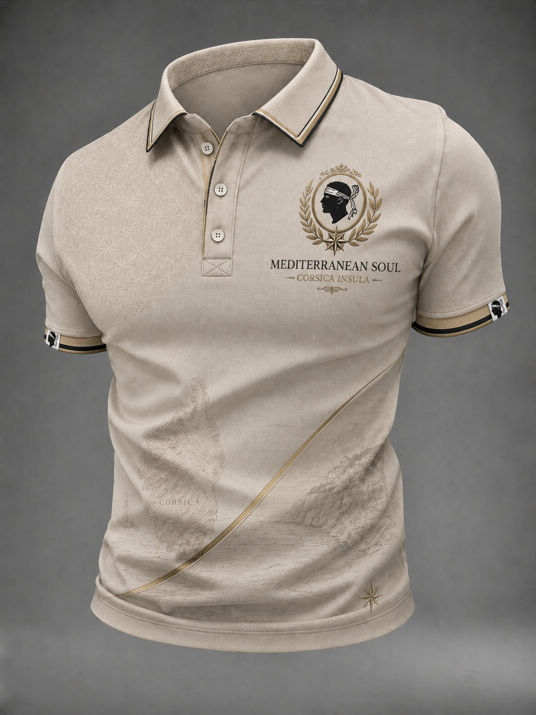 Chemise pour homme à imprimé du drapeau de la Corse