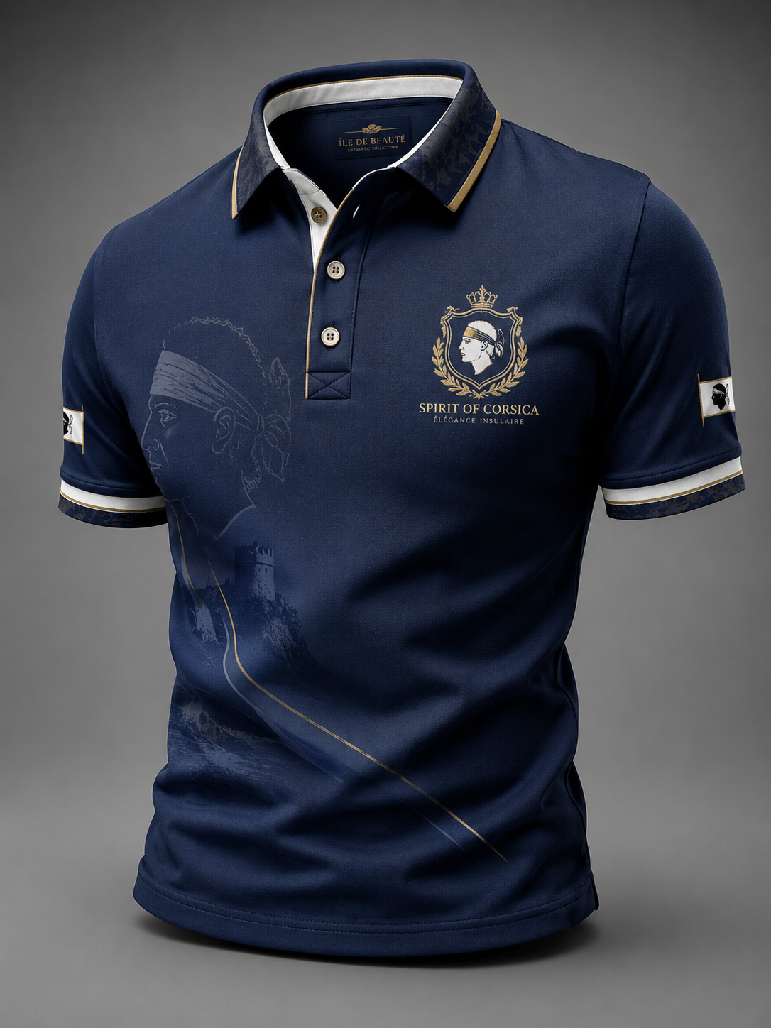 Chemise pour homme à imprimé du drapeau de la Corse