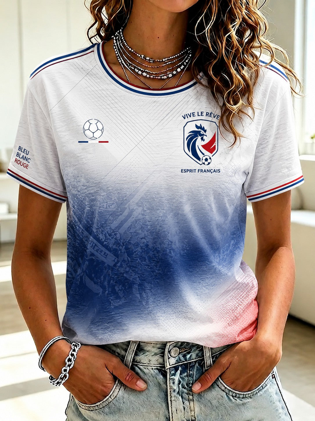 T-shirt imprimé France Football pour femme