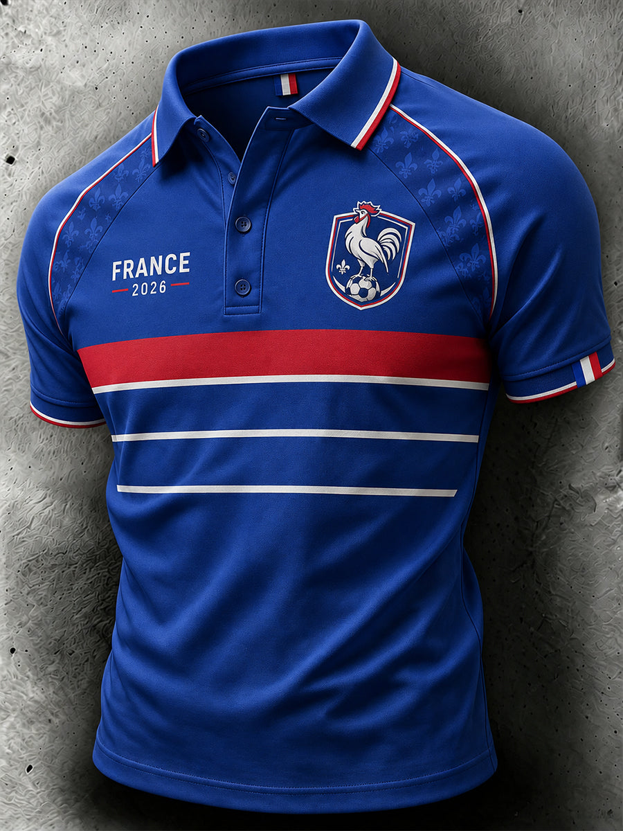 Polo homme imprimé France Football