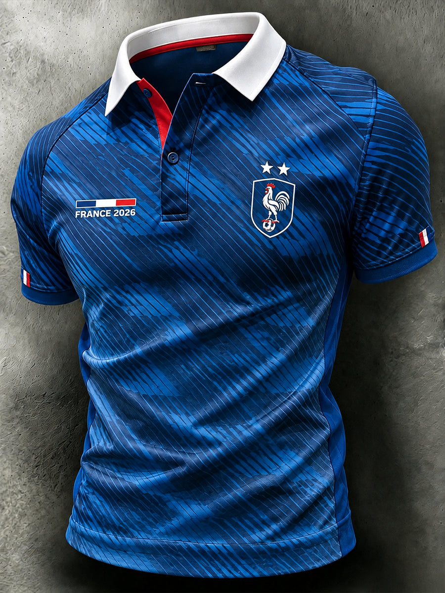 Polo homme imprimé France Football