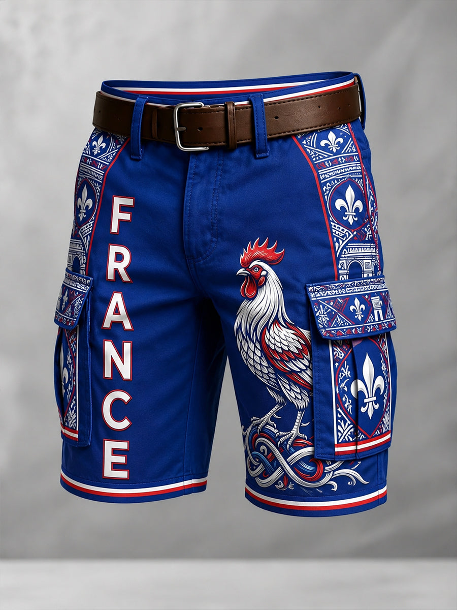 Shorts décontractés pour hommes avec imprimé France Football