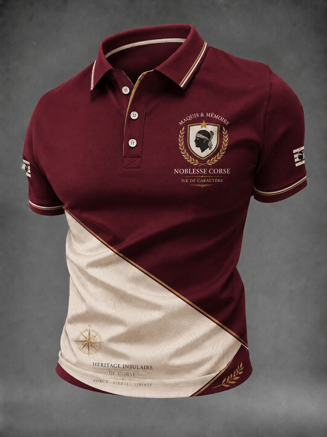 Chemise pour homme à imprimé du drapeau de la Corse