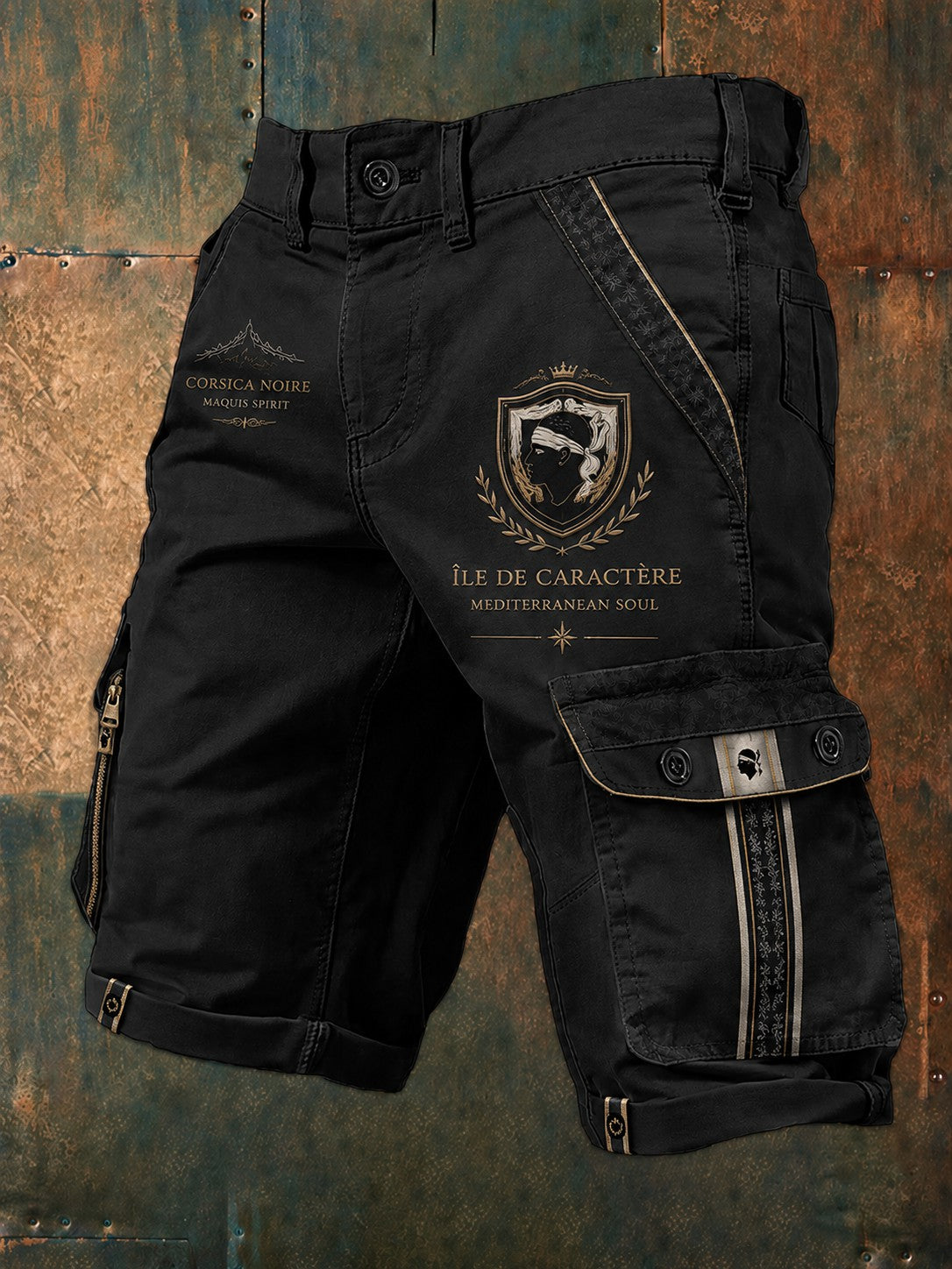 Shorts pour homme imprimés au drapeau de la Corse