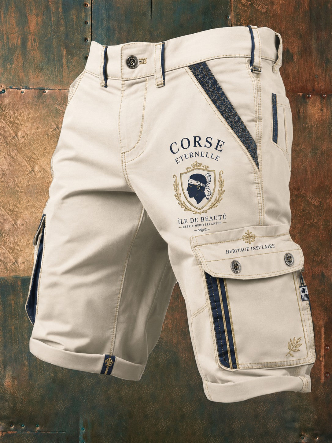 Shorts pour homme imprimés au drapeau de la Corse