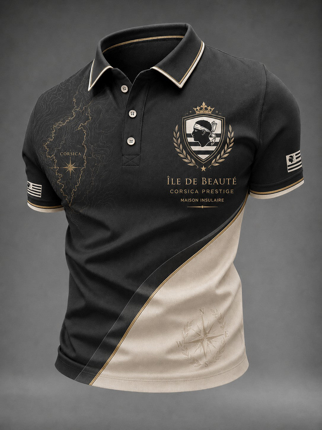 Chemise pour homme à imprimé du drapeau de la Corse