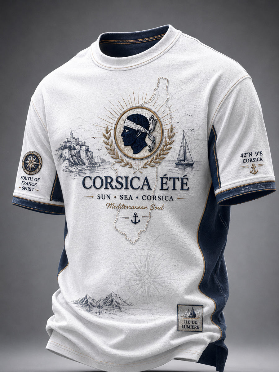T-shirt pour homme imprimé du drapeau de la Corse