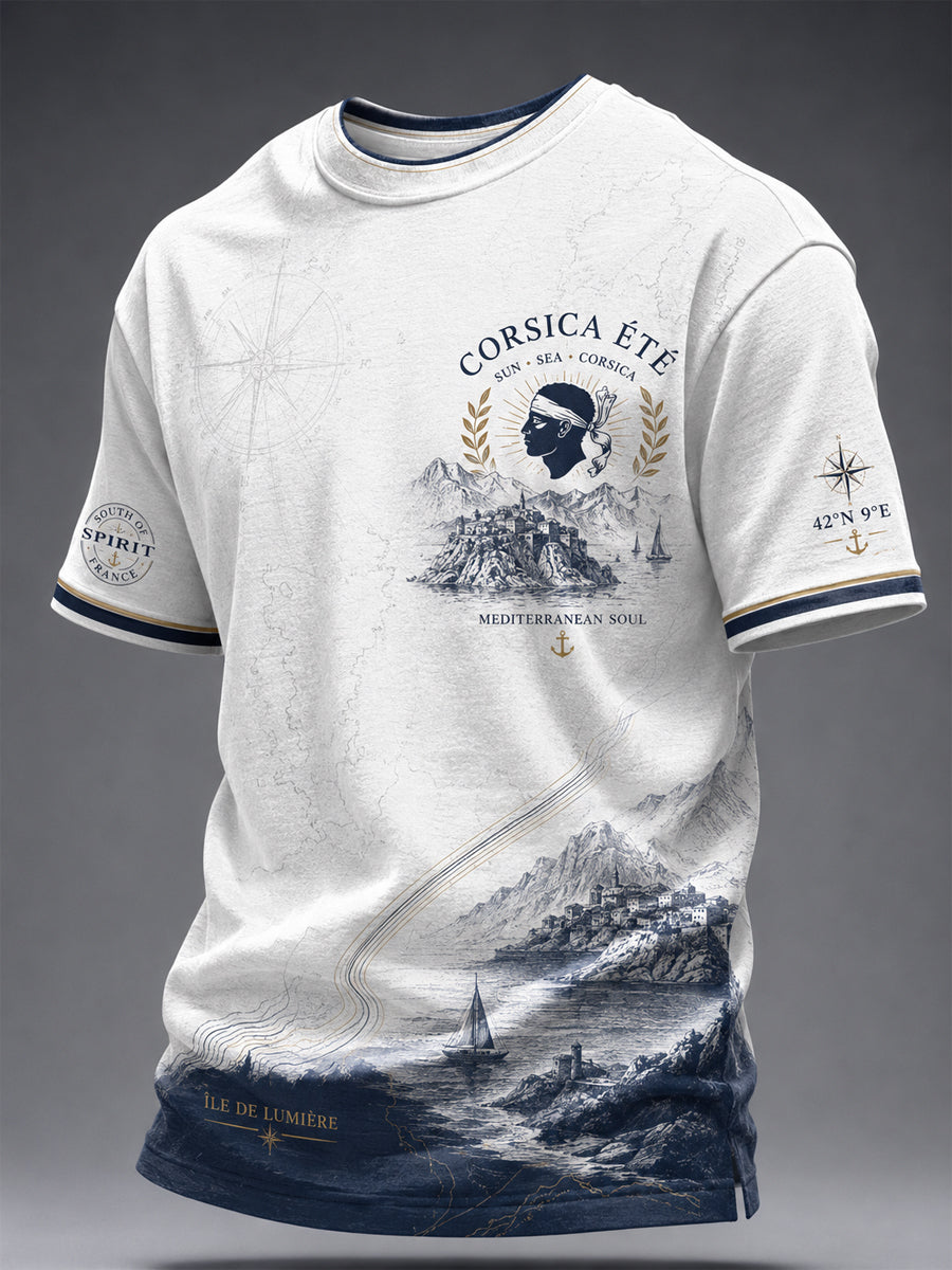 T-shirt pour homme imprimé du drapeau de la Corse