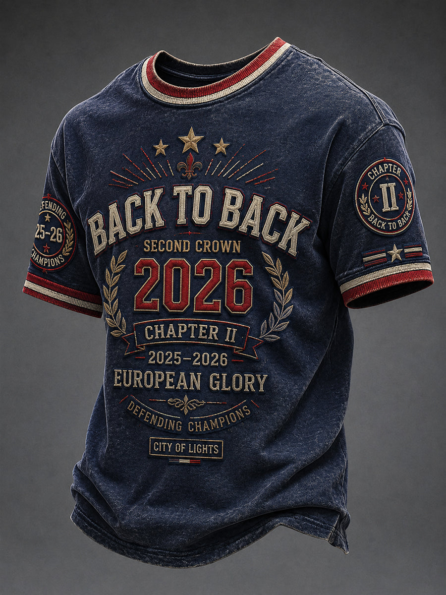 T-shirt manches courtes pour hommes, Paris Football, modèle dos à dos