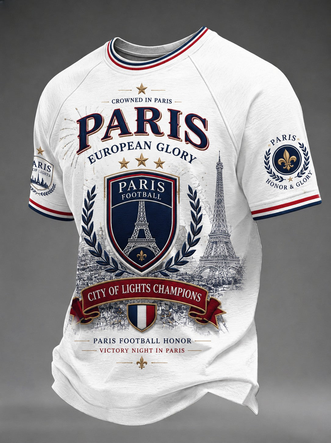 T-shirt imprimé pour hommes sur le championnat de football parisien