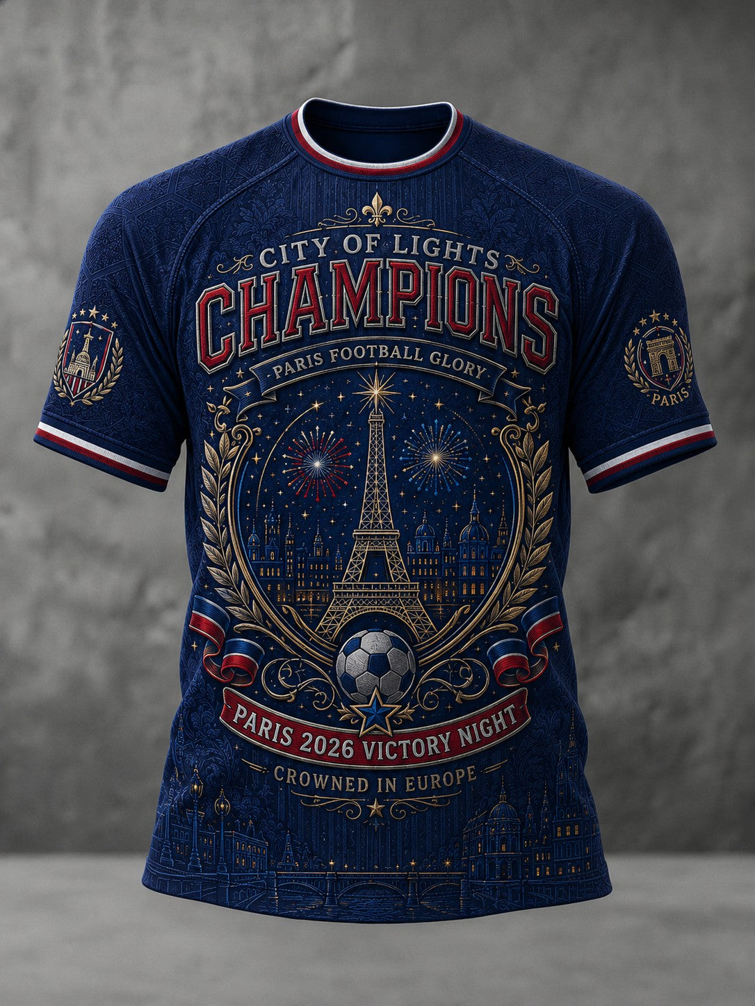 T-shirt imprimé pour hommes sur le championnat de football parisien