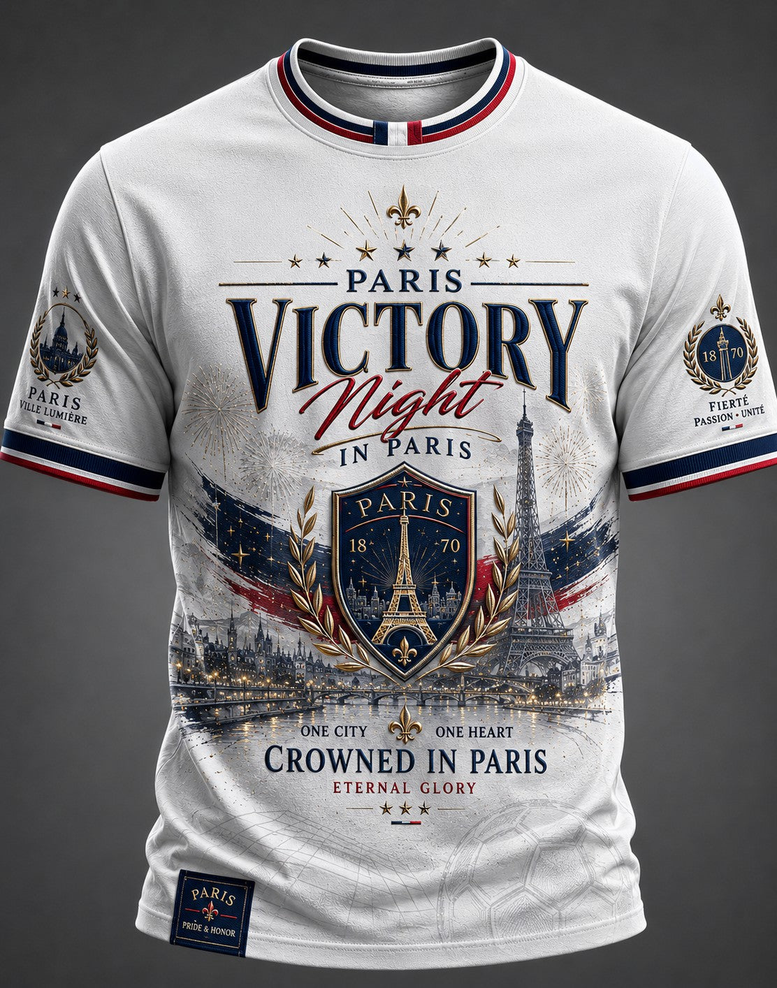 T-shirt imprimé pour hommes sur le championnat de football parisien