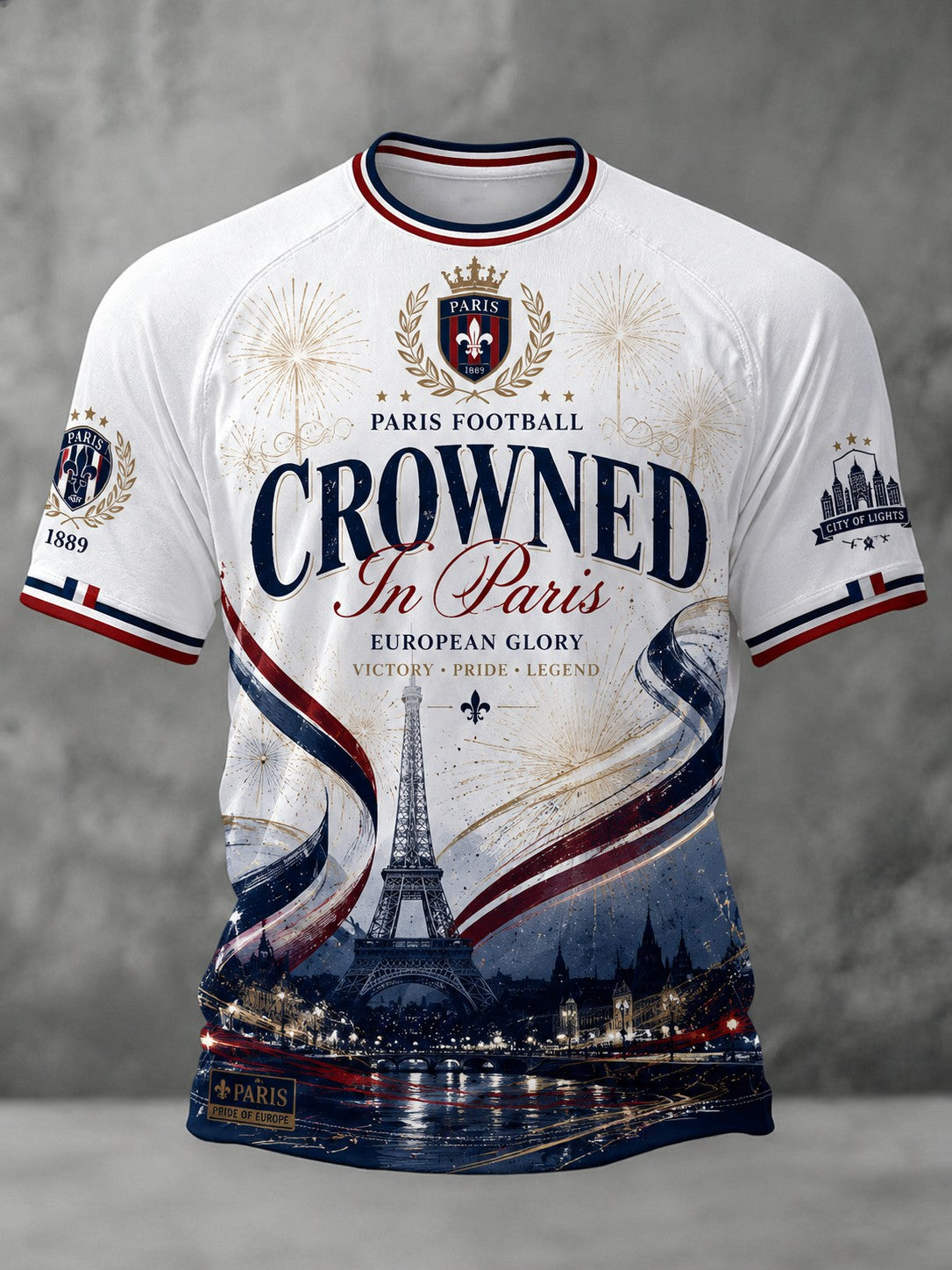 T-shirt imprimé pour hommes sur le championnat de football parisien