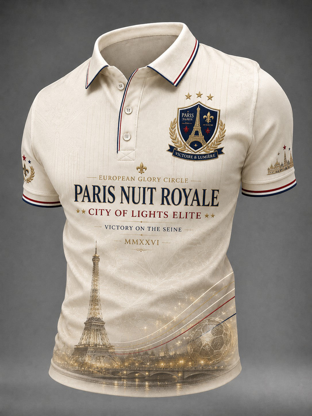 Chemise imprimée pour hommes sur le championnat de football de Paris