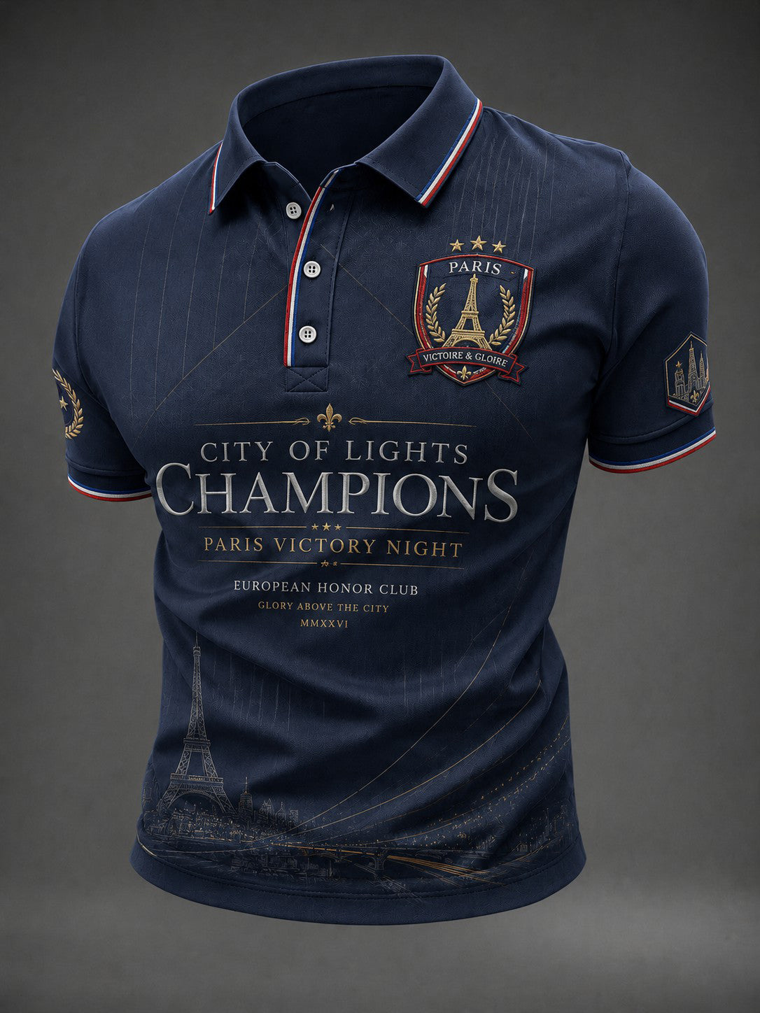 Chemise imprimée pour hommes sur le championnat de football de Paris
