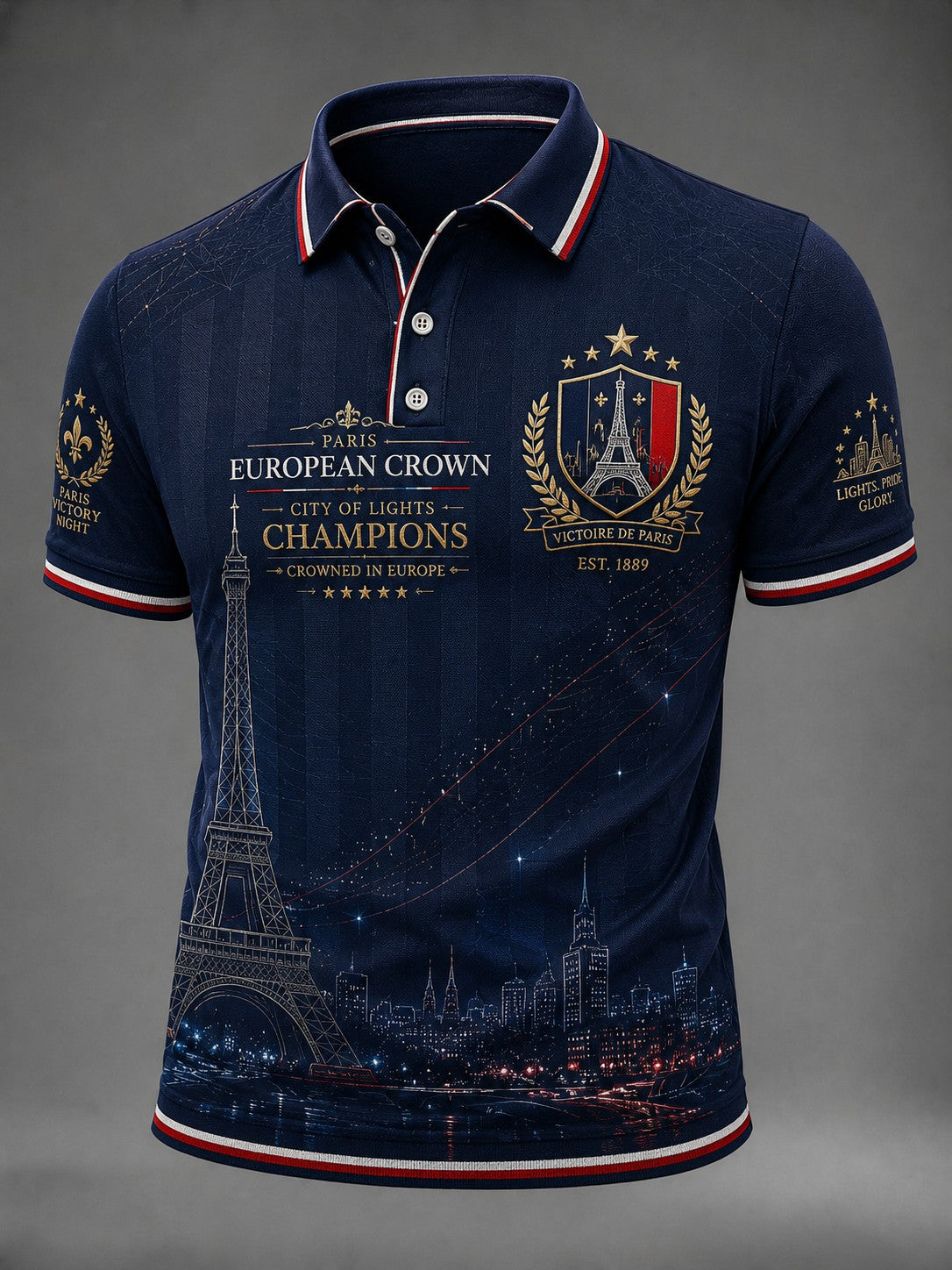 Chemise imprimée pour hommes sur le championnat de football de Paris