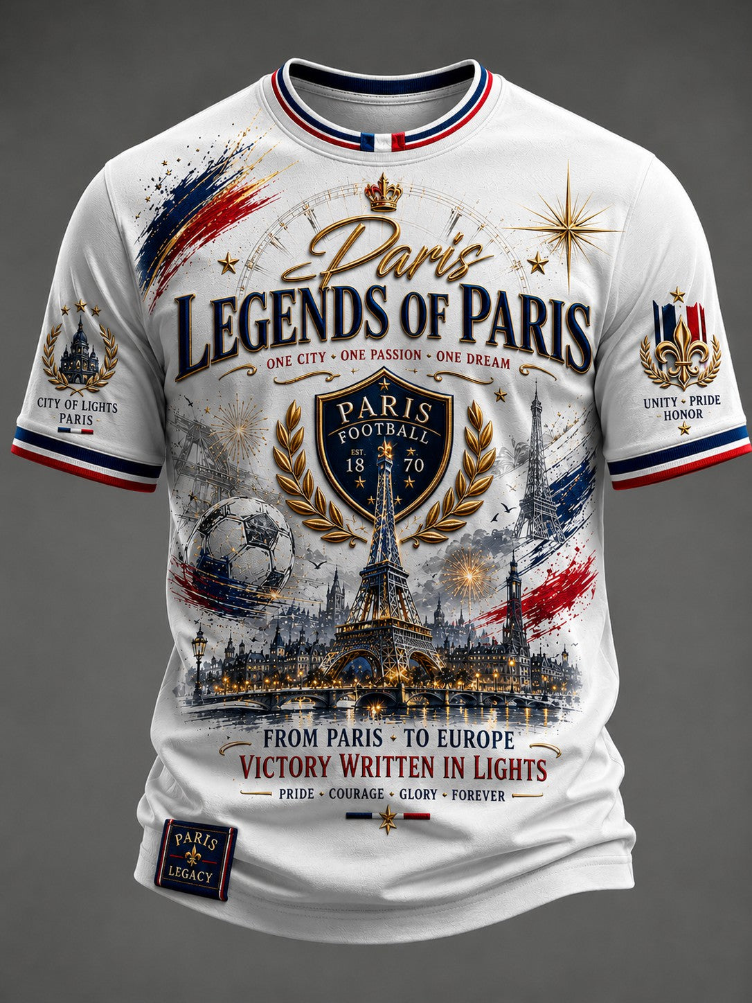 T-shirt imprimé pour hommes sur le championnat de football parisien