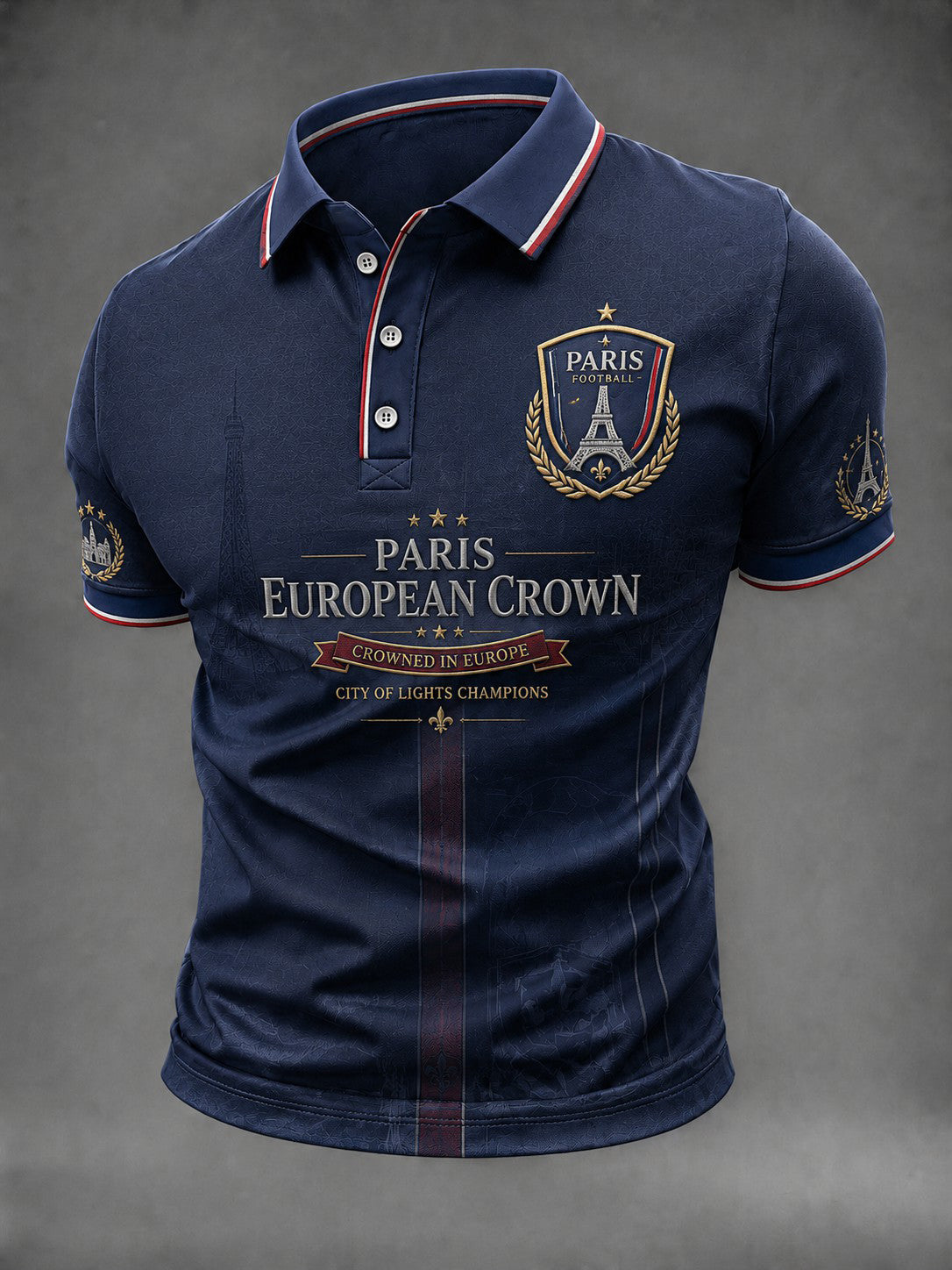 Chemise imprimée pour hommes sur le championnat de football de Paris