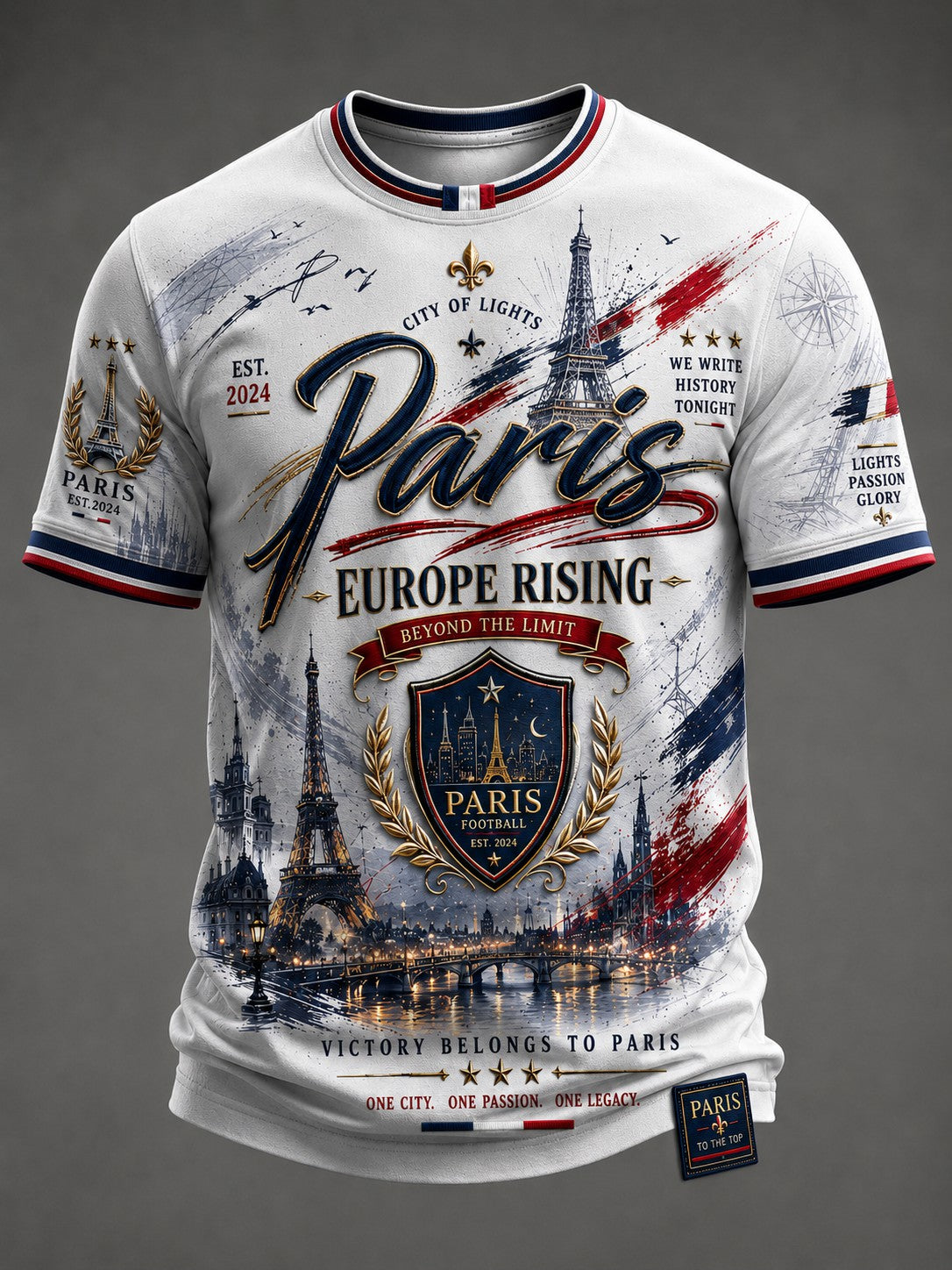 T-shirt imprimé pour hommes sur le championnat de football parisien