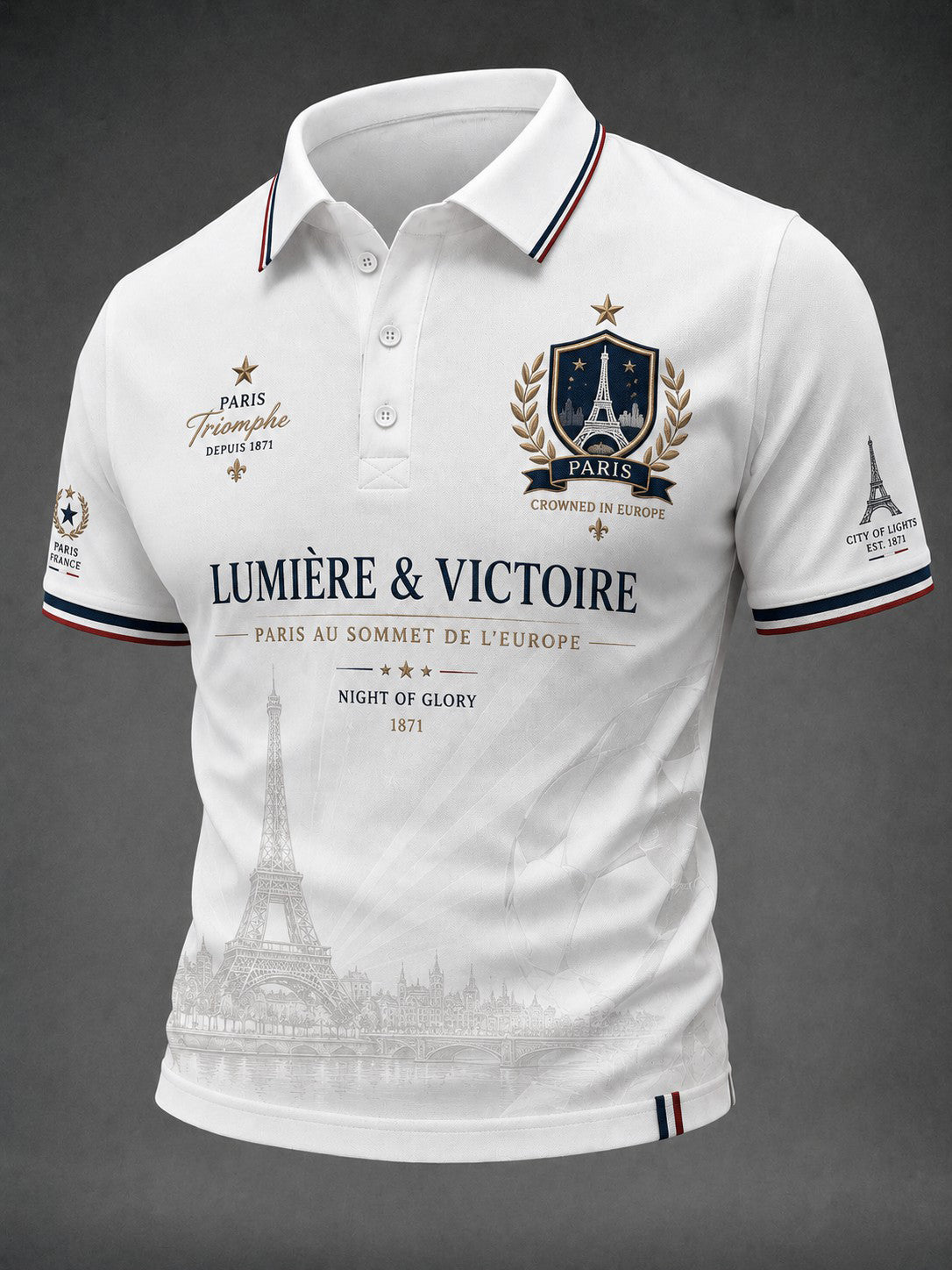 Chemise imprimée pour hommes sur le championnat de football de Paris