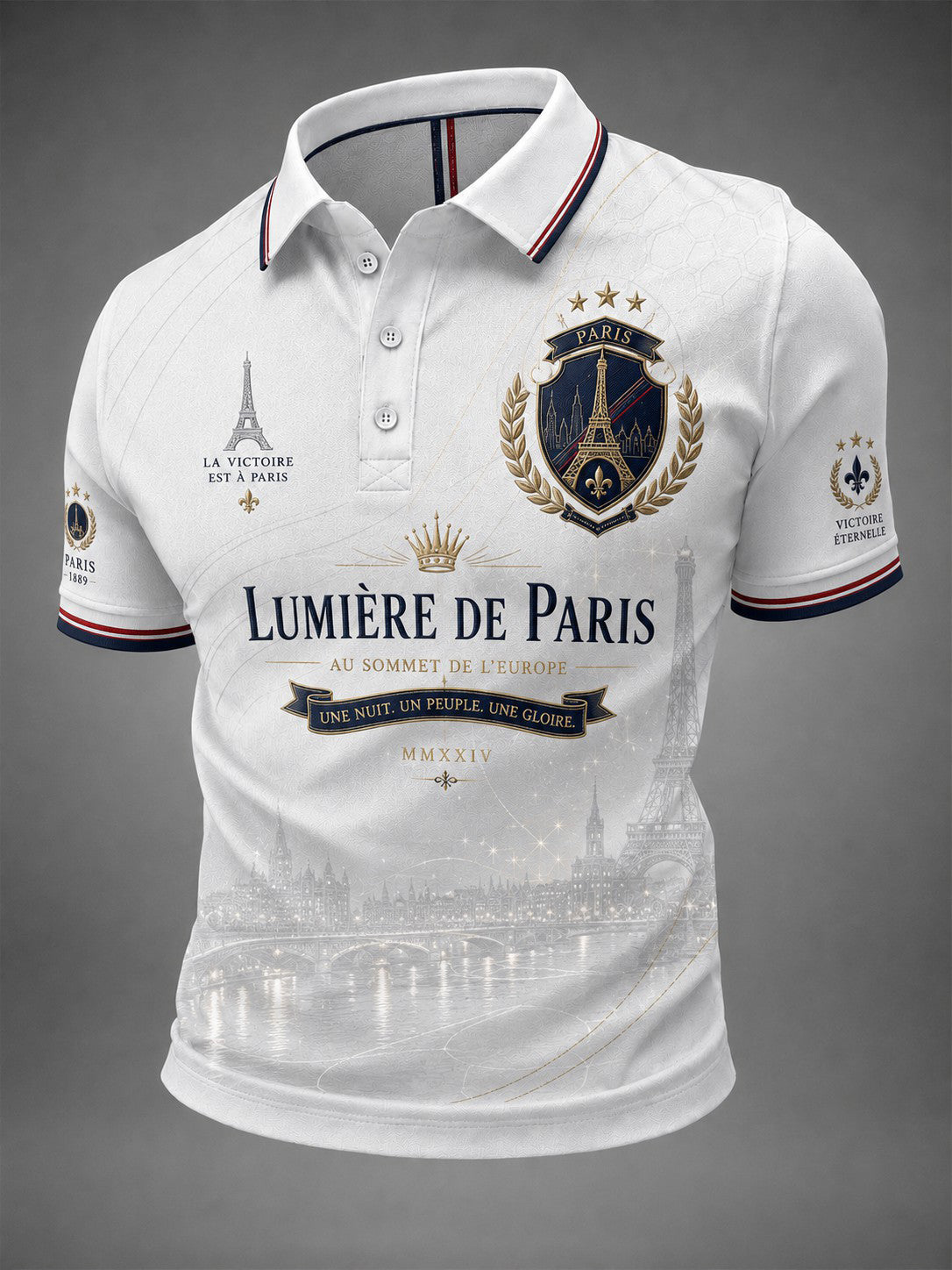 Chemise imprimée pour hommes sur le championnat de football de Paris