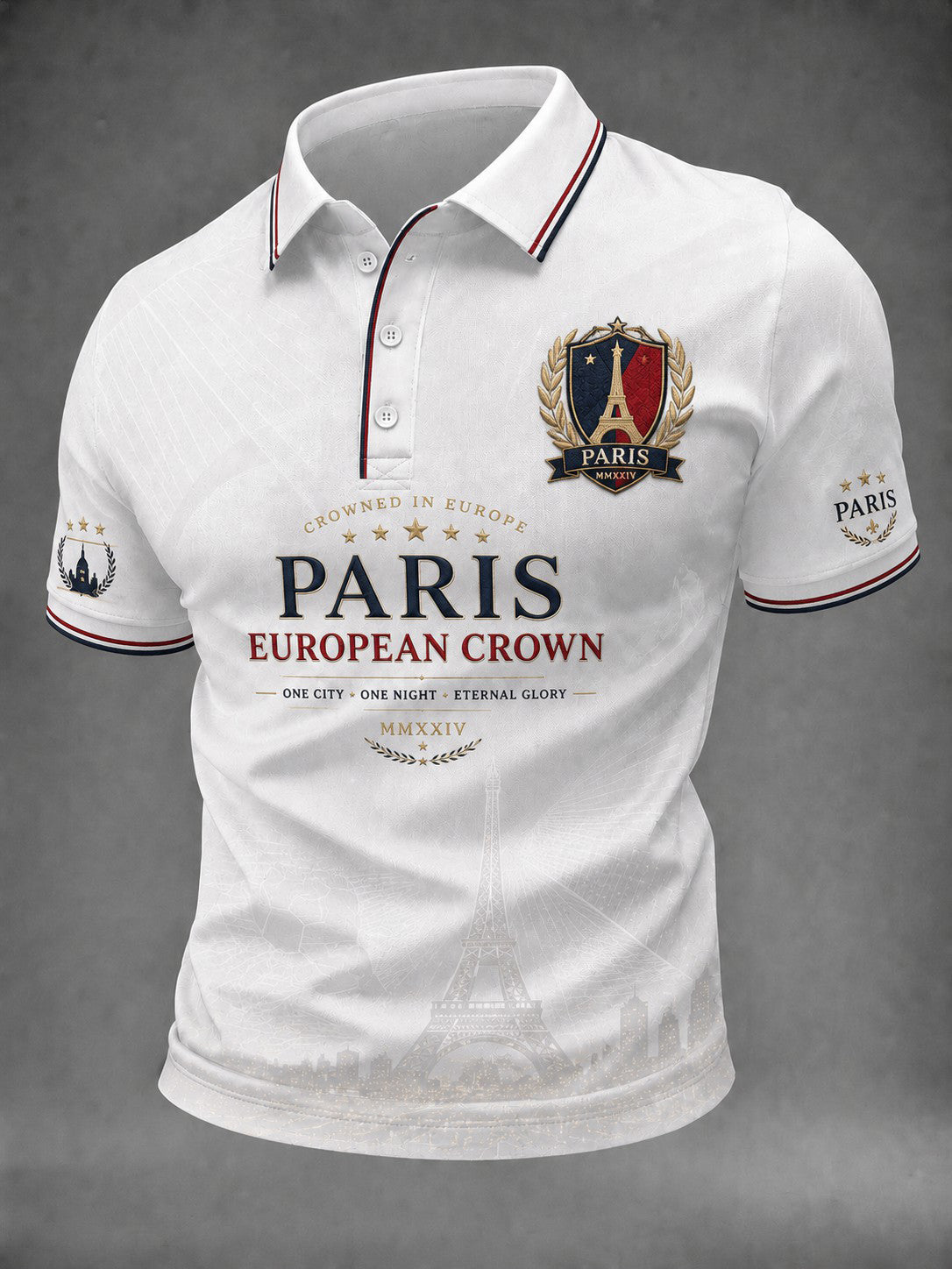 Chemise imprimée pour hommes sur le championnat de football de Paris