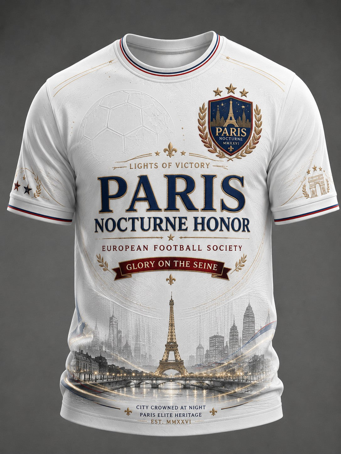 T-shirt imprimé pour hommes sur le championnat de football parisien