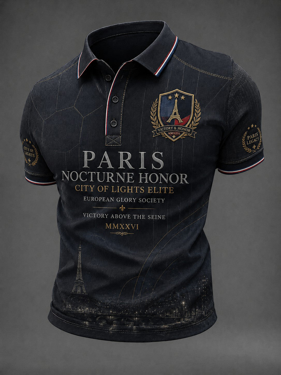 Chemise imprimée pour hommes sur le championnat de football de Paris