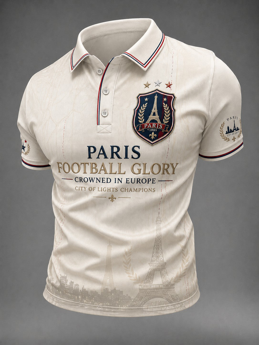 Chemise imprimée pour hommes sur le championnat de football de Paris